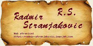 Radmir Stranjaković vizit kartica